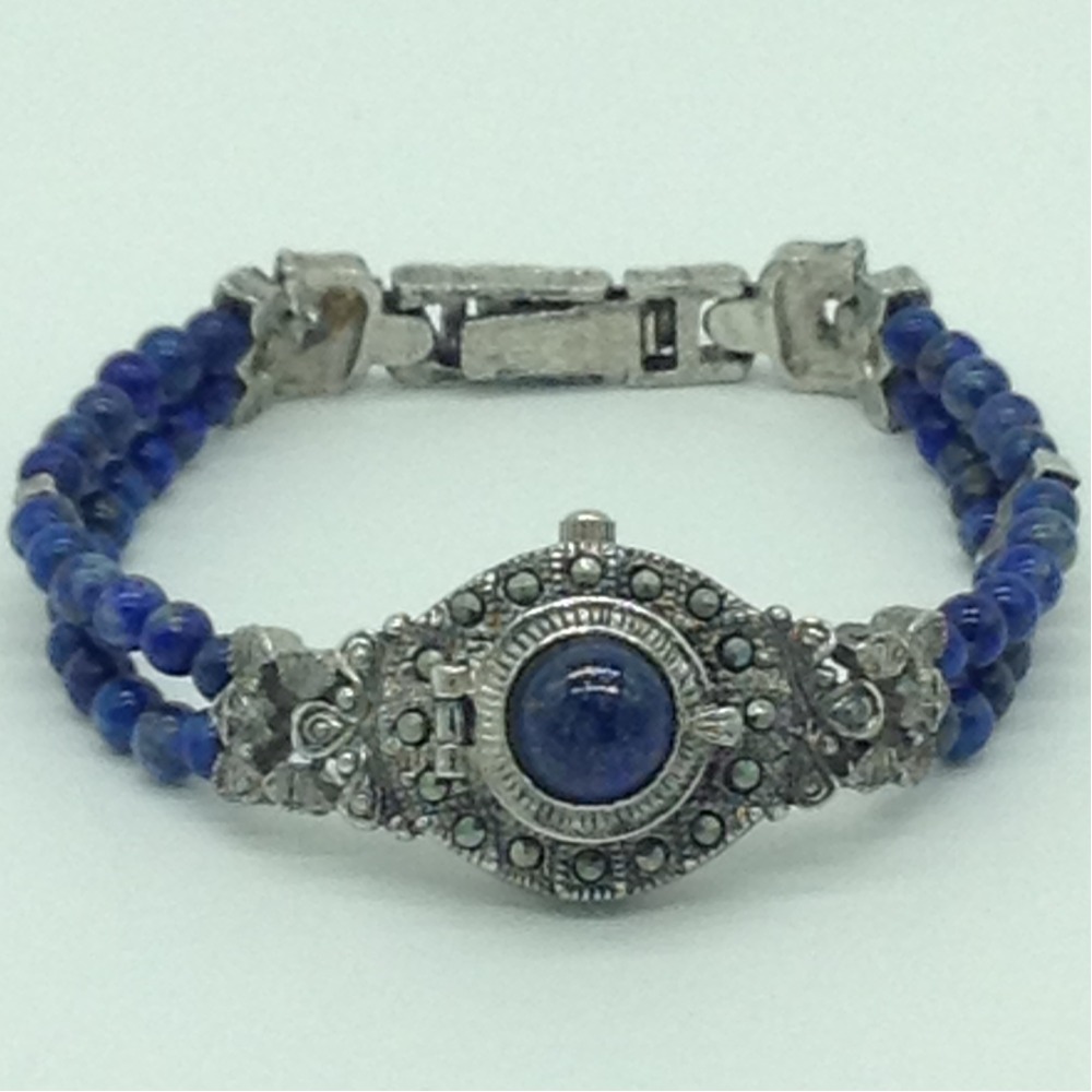 Natural lapis lazuli round designer concealed watch jbg0240