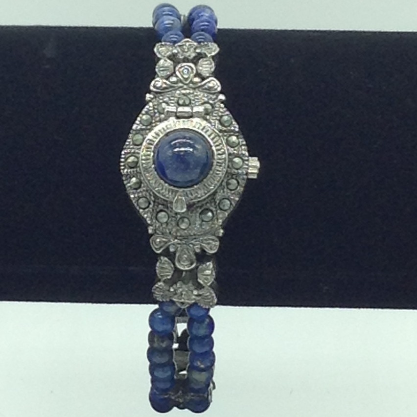 Natural lapis lazuli round designer concealed watch jbg0240