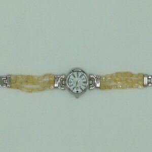 Natural citrine chips beeds 3 layers watch jbg0239
