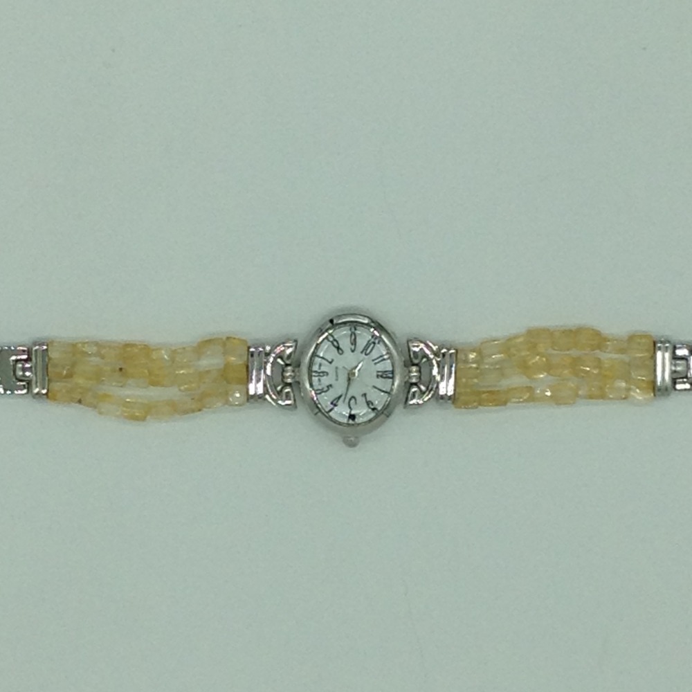 Natural citrine chips beeds 3 layers watch jbg0239