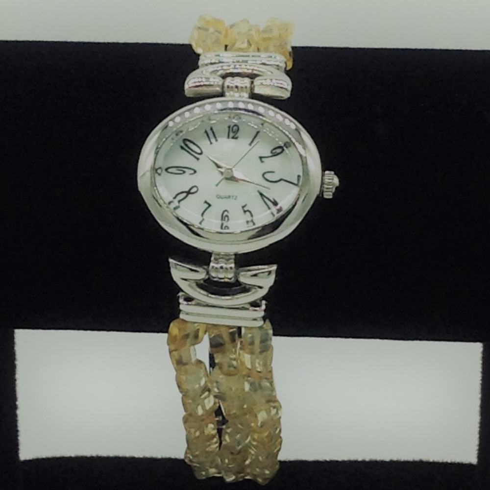 Natural citrine chips beeds 3 layers watch jbg0239