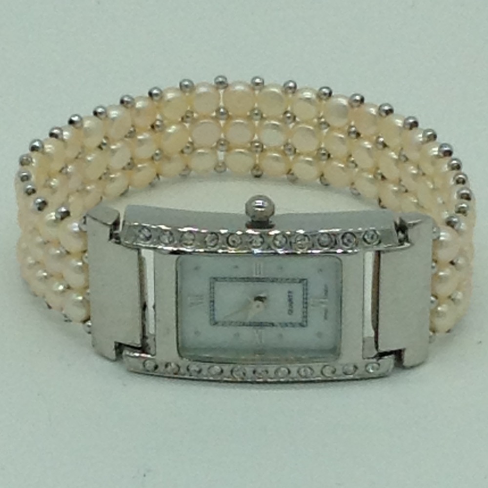 Freshwater Cream Button Pearls 3 Layers Watch JBG0237