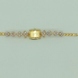 Freshwater Pink Round Pearls Wave Pattern Designer Watch JBG0236