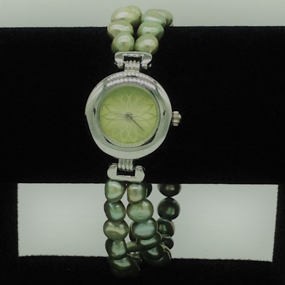 Freshwater green button pearls 2 layers designer watch jbg0233