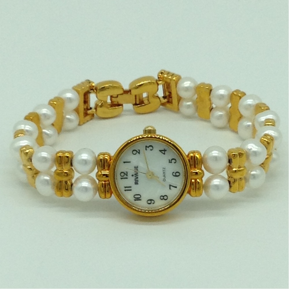 Freshwater White Potato Pearls 2 Layers Designer Watch JBG0232