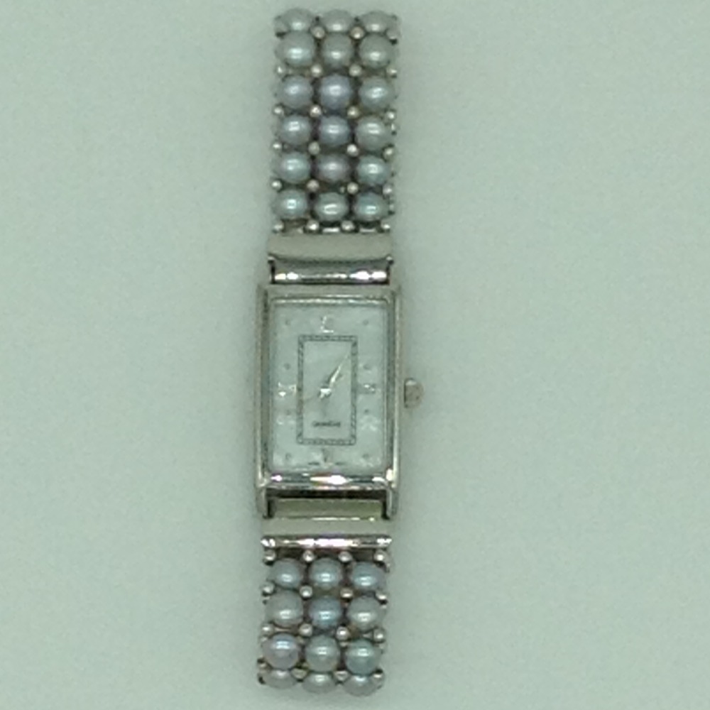 Freshwater grey button pearls 3 layers watch JBG0227
