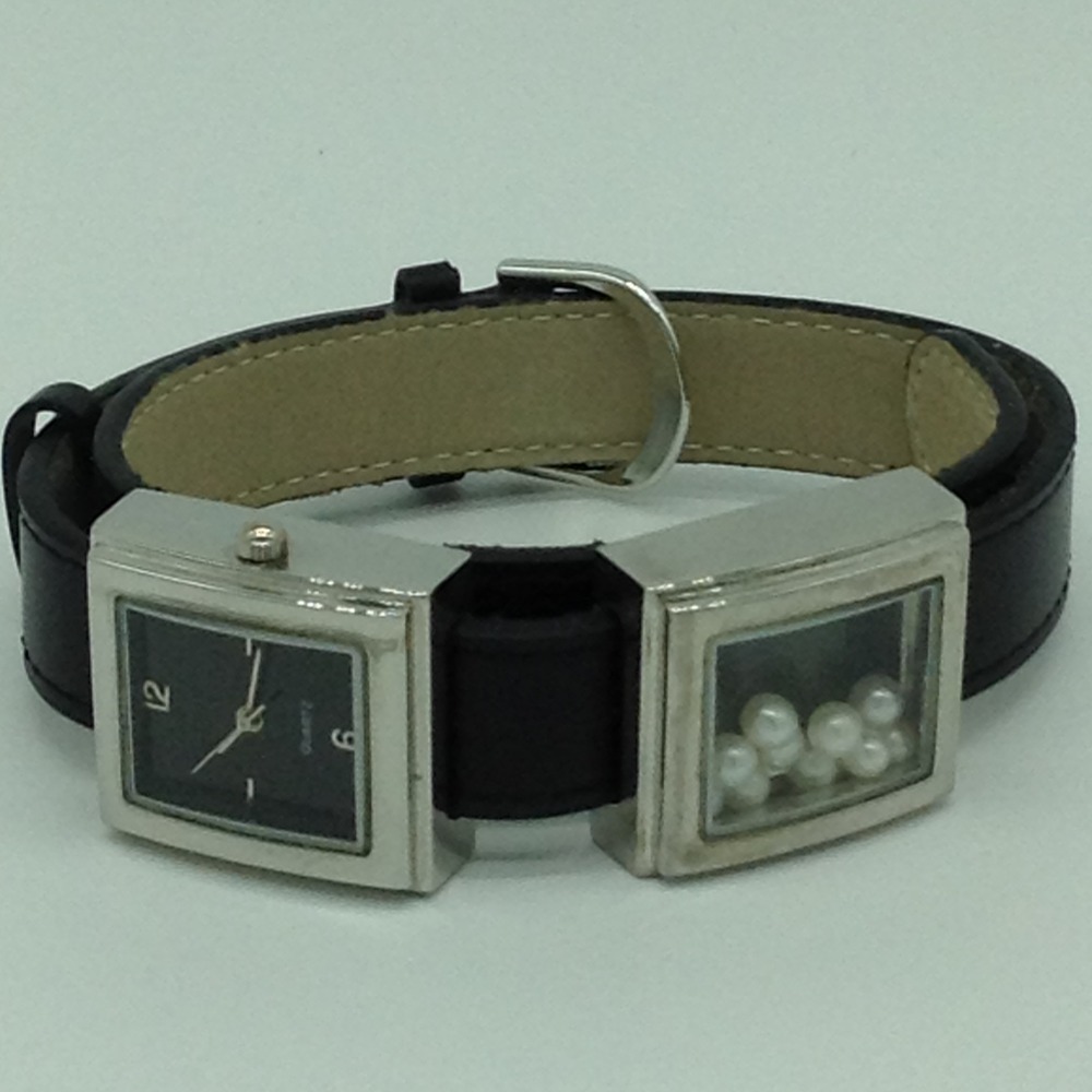 Freshwater White Round Dancing Pearls Dual Dial Watch JBG0226