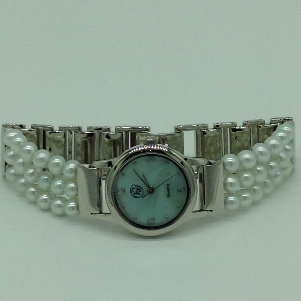 Freshwater Green Round Pearls 3 Layers Watch JBG0223