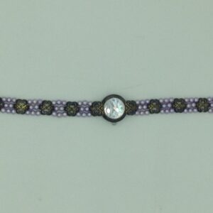 Freshwater Purple Round Pearls 3 Layers Oxidised Watch JBG0222