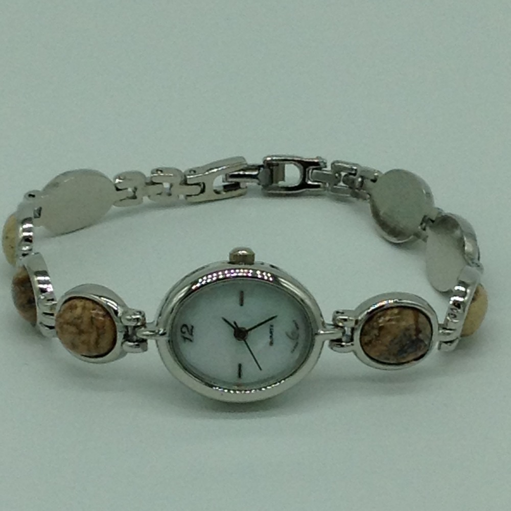 Natural Tiger Stone Oval Designer Watch JBG0220