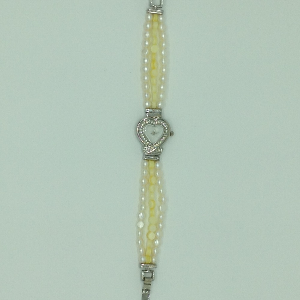 Freshwater Button Pearls And Yellow Semi Beeds Watch JBG0215