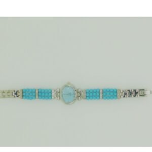 Round Turquoise Beeds 3 Layers Watch JBG0212