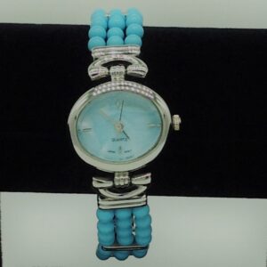 Round Turquoise Beeds 3 Layers Watch JBG0212