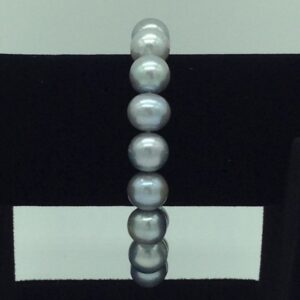 Grey Round Pearls 1 Layer Elastic Bracelet JBG0199