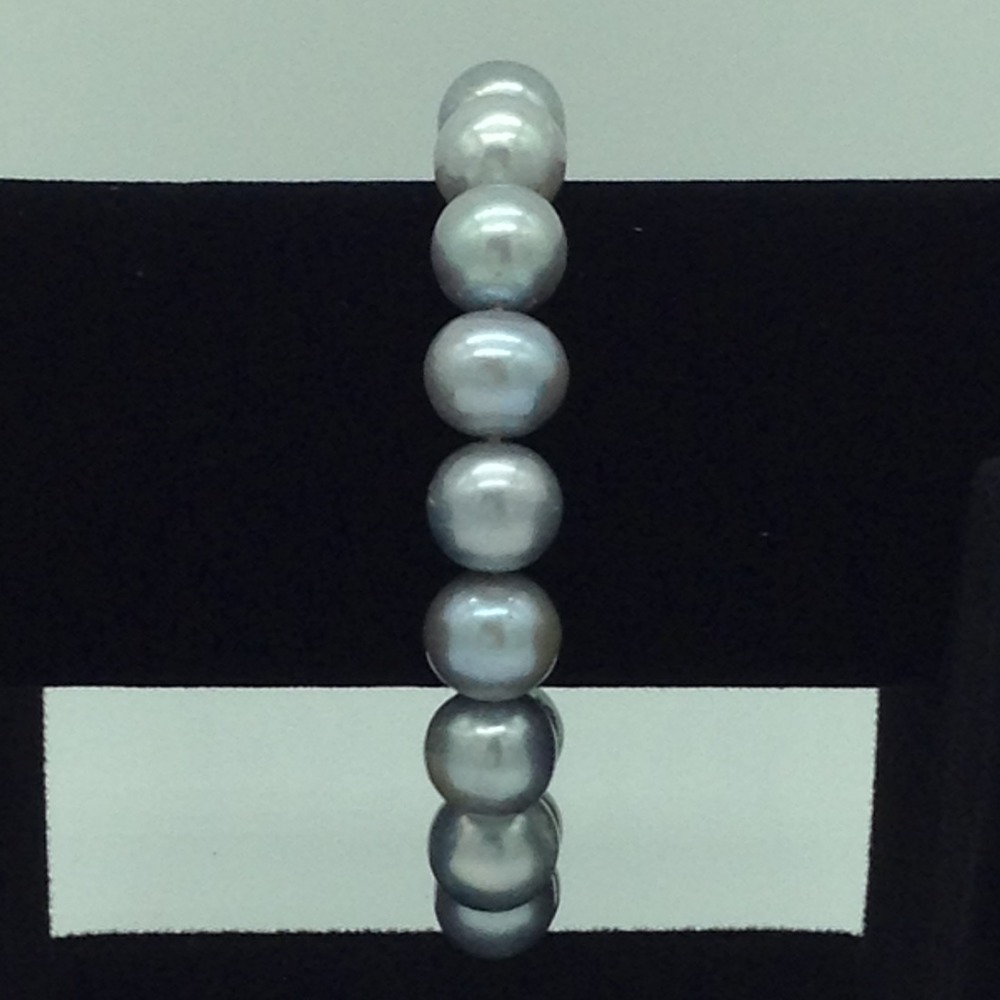 Grey Round Pearls 1 Layer Elastic Bracelet JBG0199