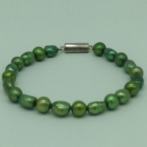 Green Oval Pearls 1 Layers Bracelet JBG0183