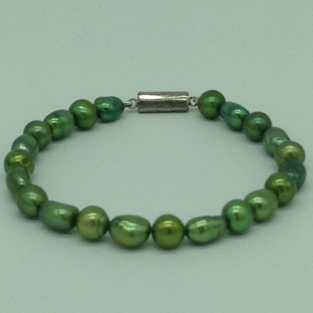 Green Oval Pearls 1 Layers Bracelet JBG0183