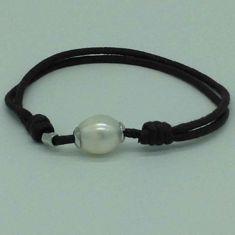 White Oval Pearls Thread Bracelet JBG0177