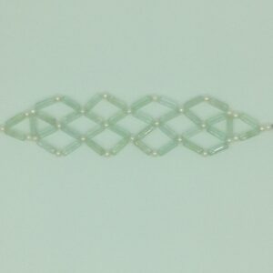 White Round Pearls And Green Semi Pipes Jali Bracelet JBG0175