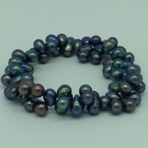 Grey Drop Pearls 2 Layer Elastic Bracelet JBG0164