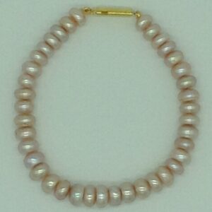 Pink Flat Pearls 1 Layers Bracelet JBG0122