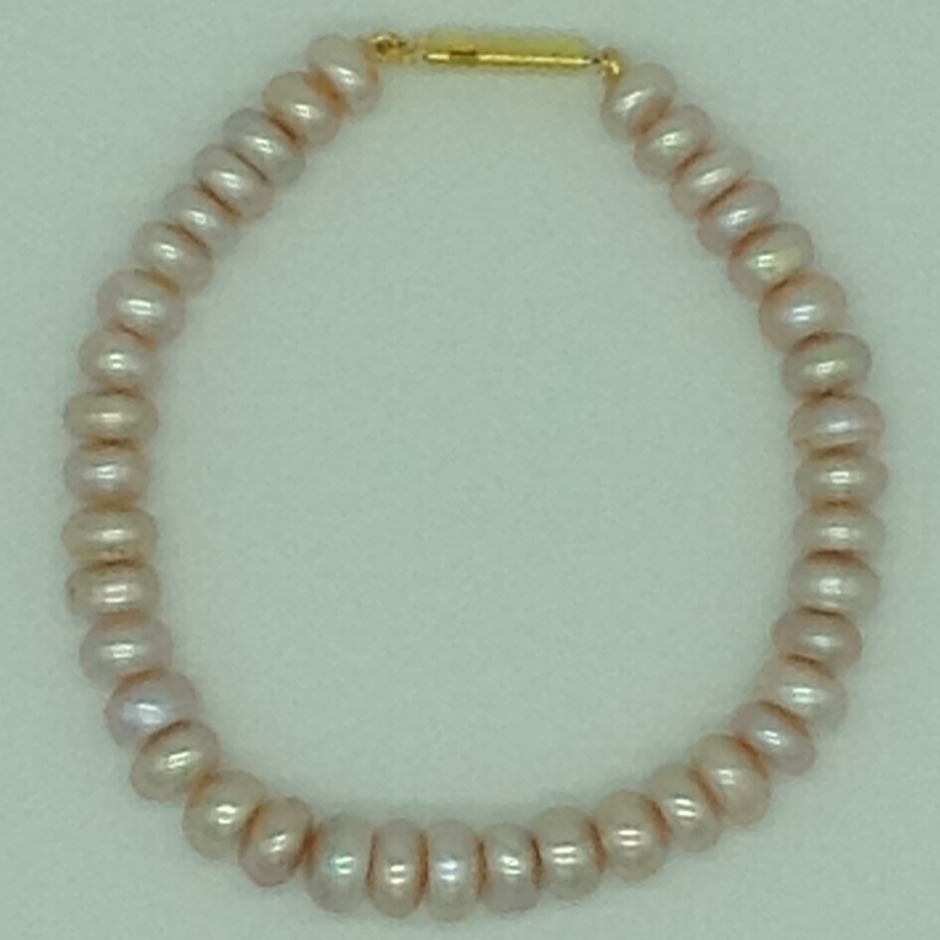 Pink Flat Pearls 1 Layers Bracelet JBG0122