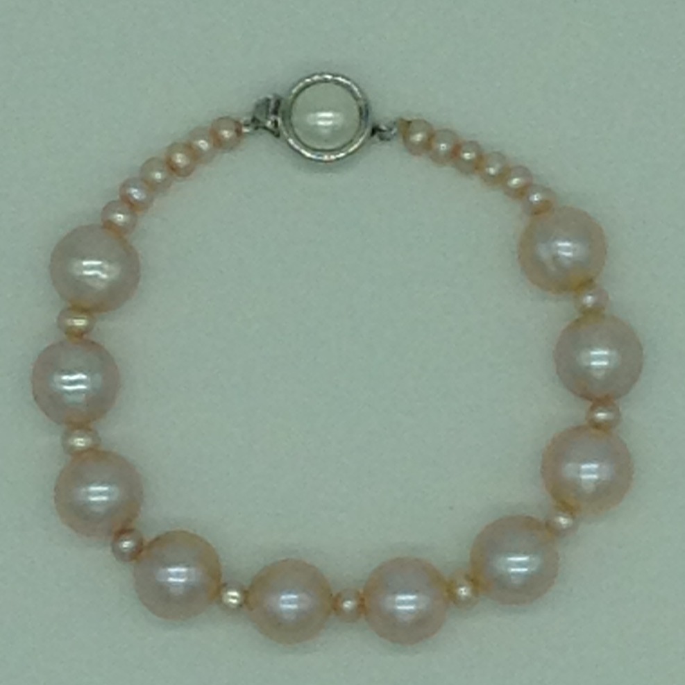 Pink Round Pearls 1 Layers Bracelet JBG0107