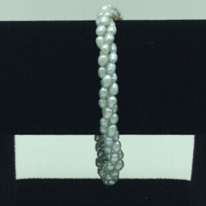 Grey Rice Pearls 3 Layers Twisted Bracelet JBG0103