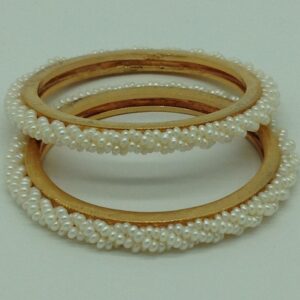 White Seed Pearls 3 Layers Bangles JBG0089