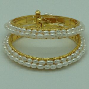 White Rice Pearls 3 Layers Bangles JBG0088