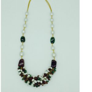 South sea pearls, Emerald and Tormaline Gold Taar Necklace JGT0008