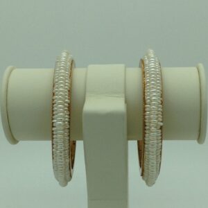 White Flat Pearls 3 Layers Bangles JBG0075