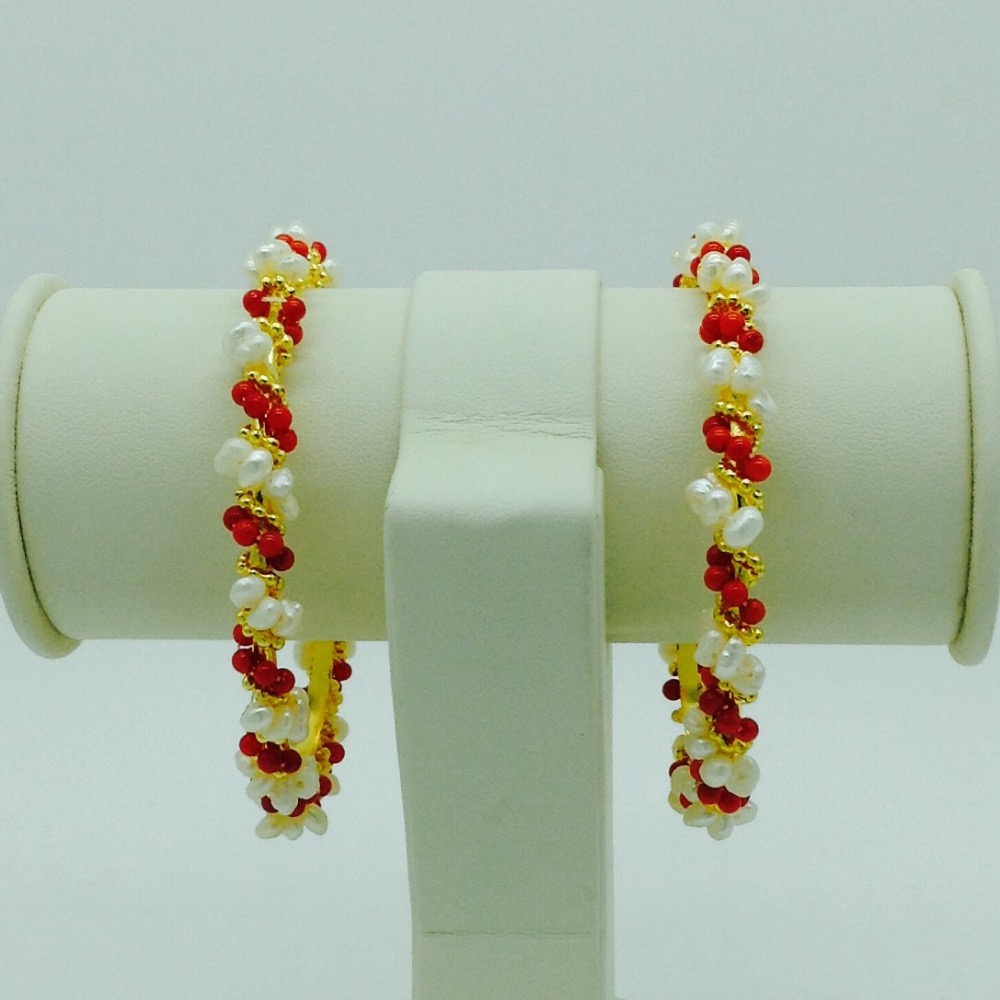 Pearls and corals baldar bangles jbg0074