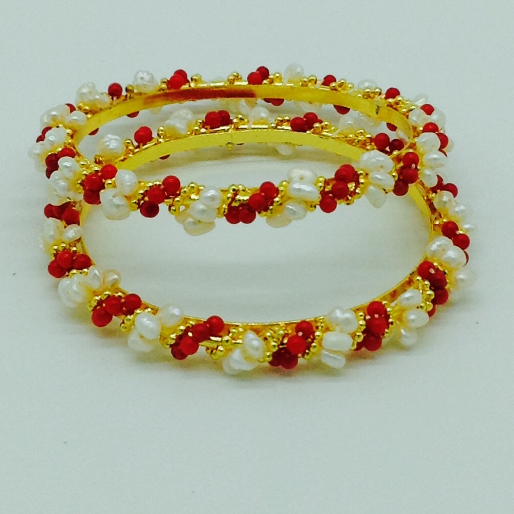 Pearls and corals baldar bangles jbg0074