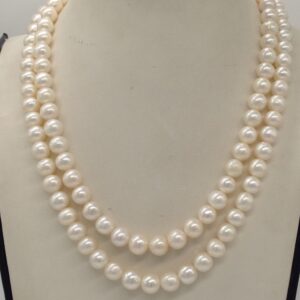 White Round Graded Pearls 2 Layers Necklace JPM0336