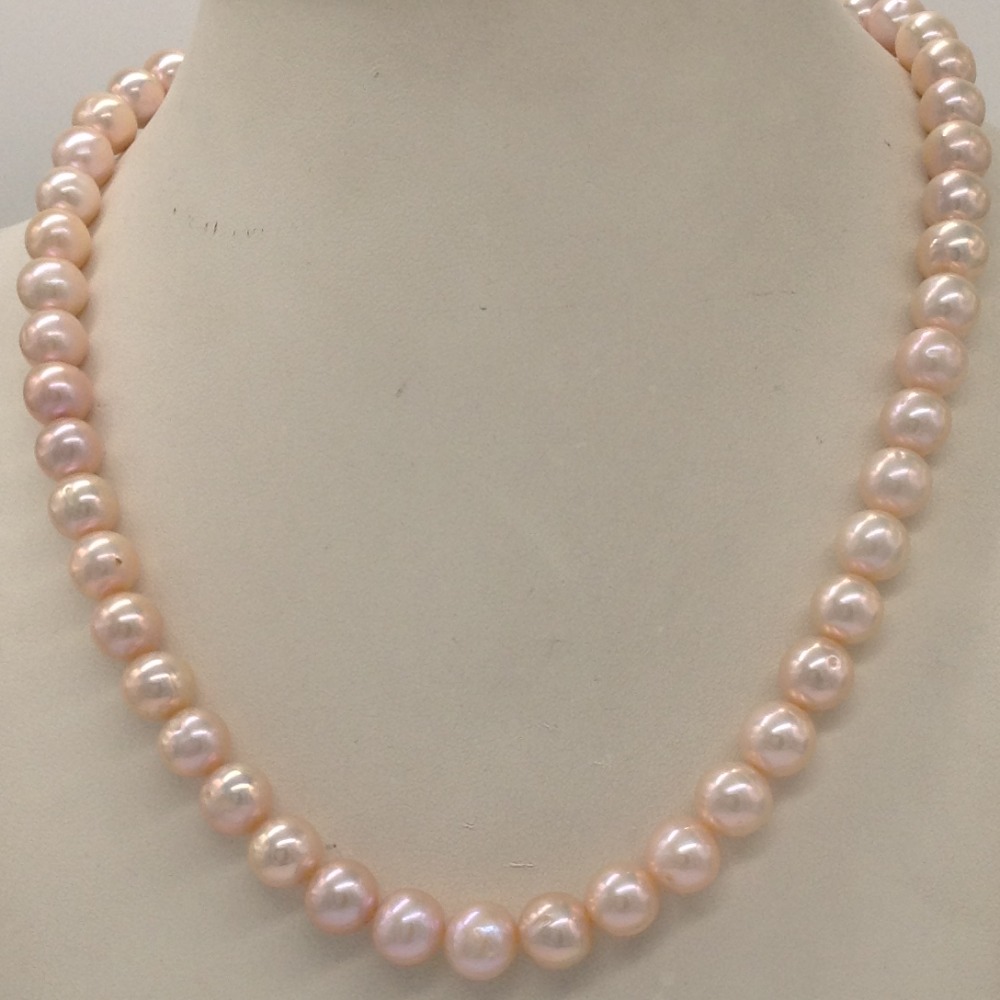 Freshwater Pink Round Pearls Single Layer Mala JPM0334