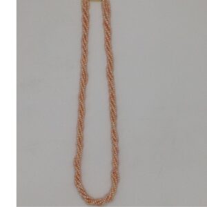 Orange Seed Pearls 4 Layers Twisted Necklace JPM0333