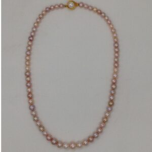 Freshwater Pink Round Graded Pearls Single Layer Mala JPM0330