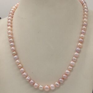 Freshwater Pink Round Graded Pearls Single Layer Mala JPM0330