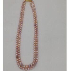 Pink Round Graded Pearls 2 Layers Necklace JPM0329