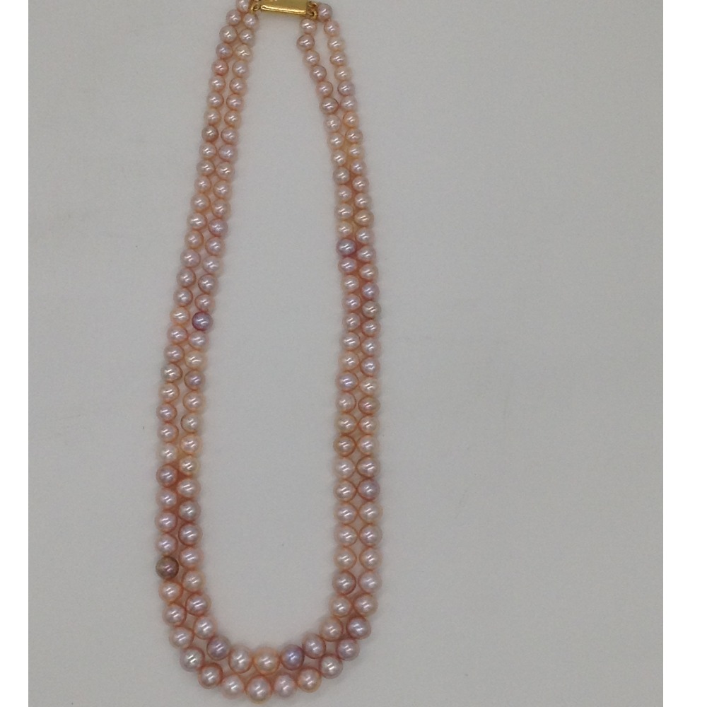 Pink Round Graded Pearls 2 Layers Necklace JPM0329