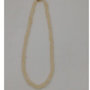 White Seed Pearls 7 Layers Twisted Necklace JPM0326