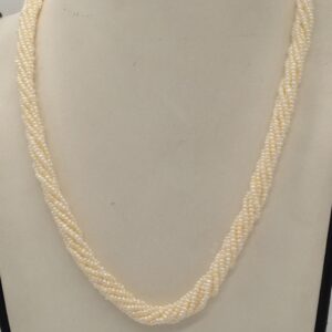 White Seed Pearls 7 Layers Twisted Necklace JPM0326