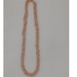 Pink Rice Pearls 7 Layers Twisted Necklace JPM0321