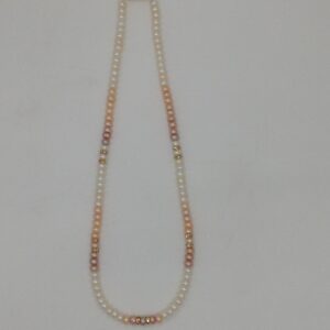 Multicoloured Shaded Pearls Mala With CZ Chakri JPM0318