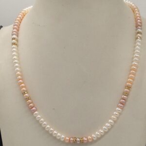 Multicoloured Shaded Pearls Mala With CZ Chakri JPM0318