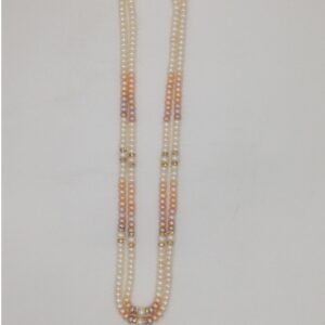 Multicoloured Shaded Flat Pearls Necklace With CZ Chakri JPM0316