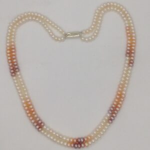 Multicoloured Shaded Flat Pearls 2 Layers Necklace JPM0315