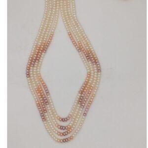 Multicoloured Shaded Flat Pearls 4 Layers Necklace JPM0312