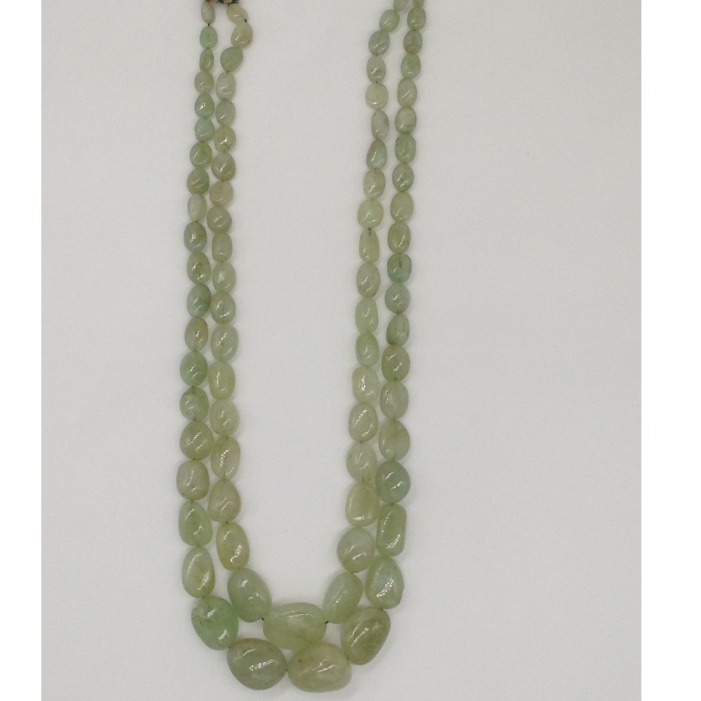Natural Green Russian Emeralds Oval Aweja Necklace JSS0117